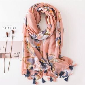 Ladies Pink Floral Scarf